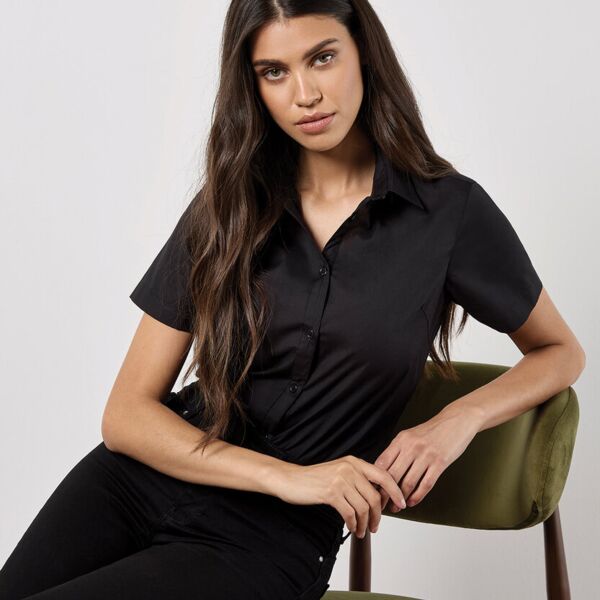 Women's poplin shirt short sleeve Thumbnail