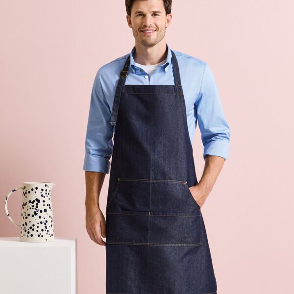 JEANS stitch bib apron. Thumbnail